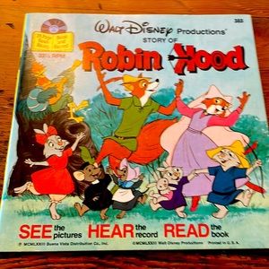 Walt Disney Robin Hood @1973 Book and Record